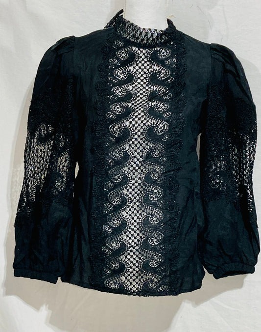 (B11) Shirt Black Lace
